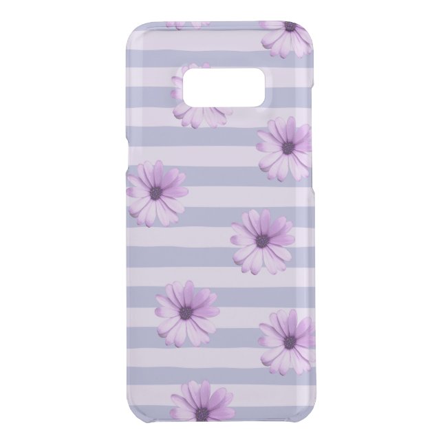 Pastel stripes pattern with Daisies Uncommon Samsung Galaxy Case (Back)