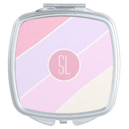 Pastel Stripes Personalized Compact Mirror