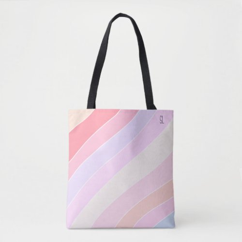 Pastel Stripes Personalized Tote Bag