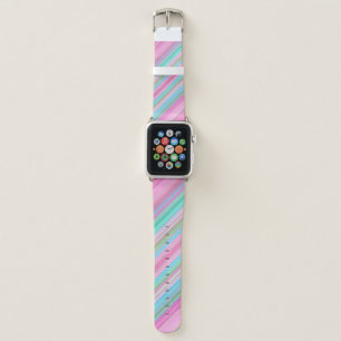 Pastel Stripes Pink Blue Green Apple Watch Band