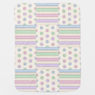 Pastel Stripes & Polka Dots Patchwork Baby Blanket