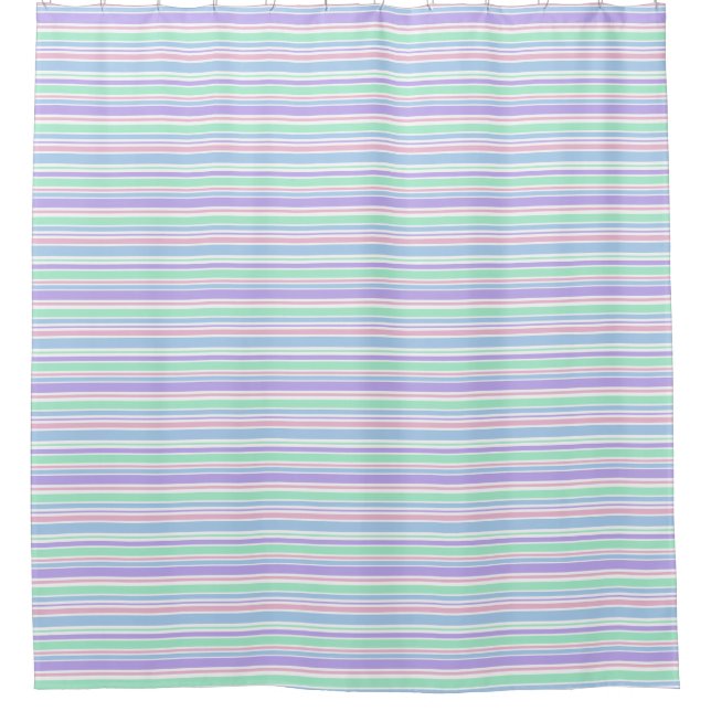 Pastel Stripes Shower Curtain (Front)