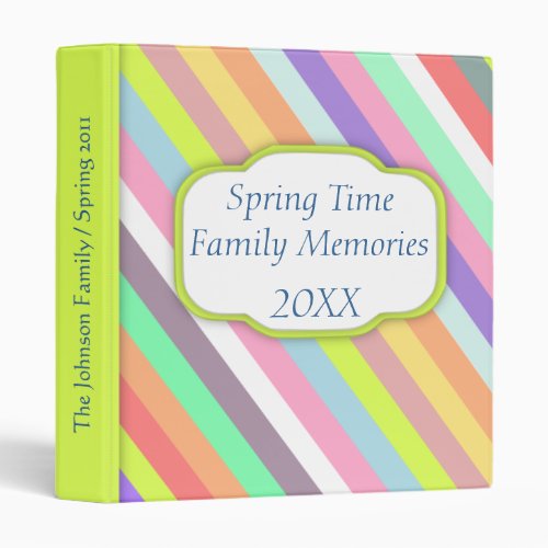 Pastel Stripes Spring Time Memories Photo Album Binder