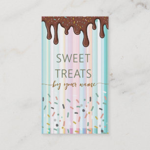Pastel Stripes sprinkle Catering Business Card