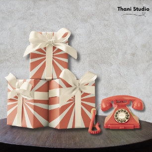 Pastel Stripes Vintage Retro 90s Fun Birthday Wrapping Paper