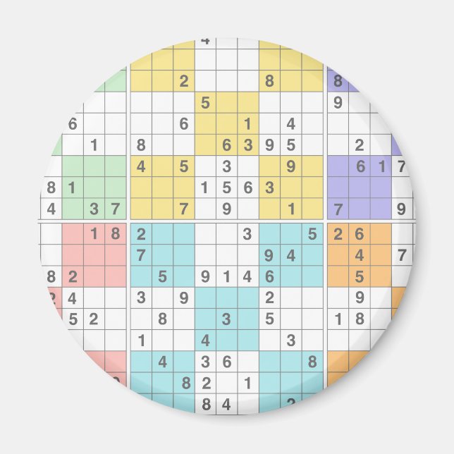 pastel sudoku magnet (Front)