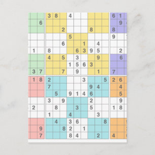 pastel sudoku postcard