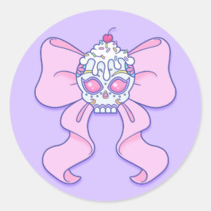 Pastel Sugar Skull Classic Round Sticker