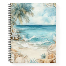 PASTEL SUMMER BEACH SCENE WITH SEASHELLS