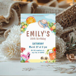 Pastel Summer Birthday Party Invitation