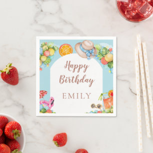 Pastel Summer Birthday Party Napkins