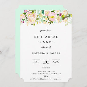 Pastel Summer Floral Rehearsal Dinner Invitation
