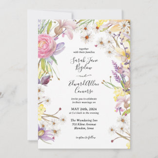 Pastel Summer Floral Wedding Invitation