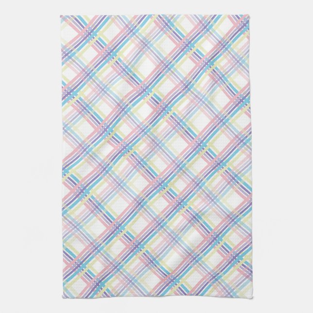 Pastel Summer Plaid Towel (Vertical)