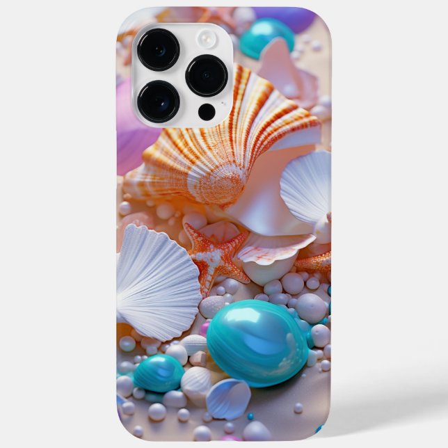 PASTEL SUMMER SEASHELLS ON THE BEACH Case-Mate iPhone CASE (Back)