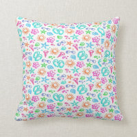 Pastel Summer Theme Throw Pillow