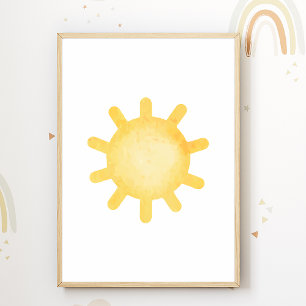 Pastel Sun Nursery Poster Kids Room Decor