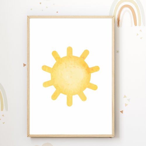 Pastel Sun Nursery Poster Kids Room Decor