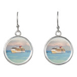 Pastel Sunrise And Cruise Ship Earrings at Zazzle