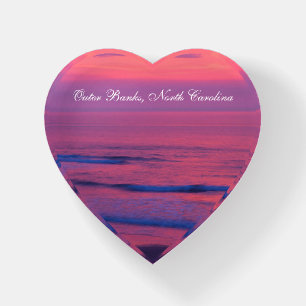 Pastel Sunrise OBX Heart-Shaped Paperweight