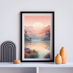 Pastel Sunrise Over Tranquil Waters Poster
