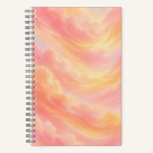 Pastel Sunset Aesthetic Notebook Pink Peach Gift