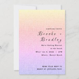 Pastel Sunset Gradient Wedding Invitation
