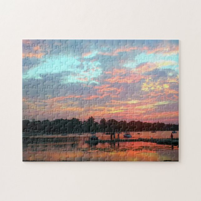 Pastel Sunset on the water Jigsaw Puzzle (Horizontal)