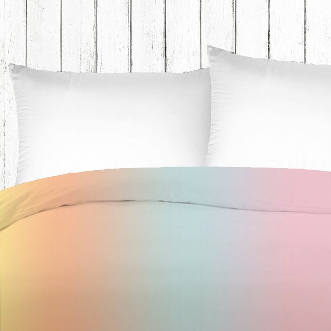 Pastel Sunset Pink Blue Peach Ombre Gradient  Duvet Cover (Creator Uploaded)