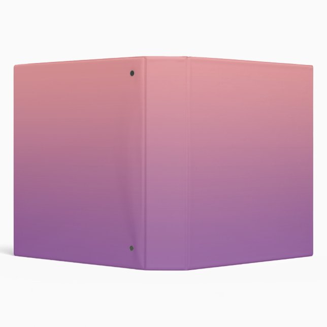 Pastel Sunset Pink Purple Ombre Gradient  3 Ring Binder (Background)
