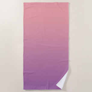 Pastel Sunset Pink Purple Ombre Gradient Beach Towel