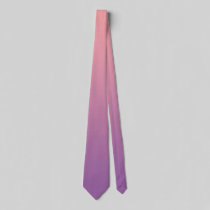 Pastel Sunset Pink Purple Ombre Gradient  Neck Tie