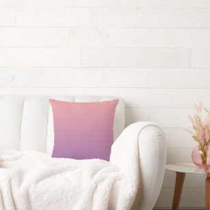 Pastel Sunset Pink Purple Ombre Gradient  Throw Pillow