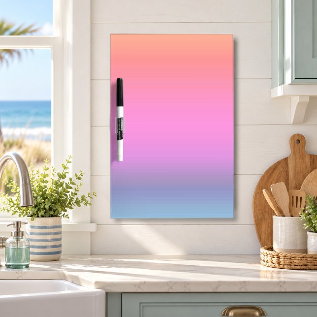 Pastel Sunset Sky Ombre Beach House Notes Dry Erase Board (Pastel Sunset Sky Ombre Beach House Notes Dry Erase Board)