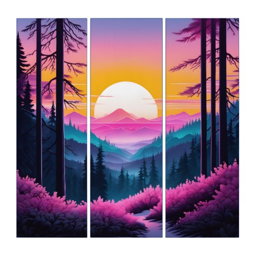 Pastel Sunset Triptych