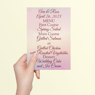 Pastel Sunset Wedding Menu