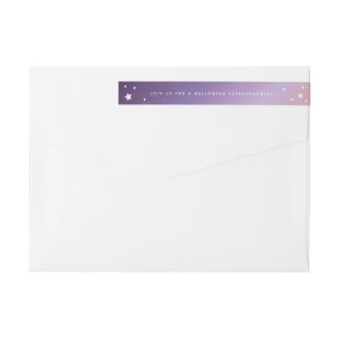 Pastel Sunset+White Stars Wraparound Address Label