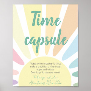 Pastel sunshine Birthday Time Capsule Poster