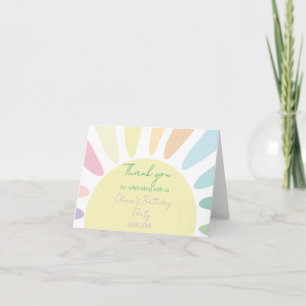 Pastel Sunshine Thank you Birthday Party Card