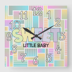 Pastel Sweet Baby Nursery Wall Clock