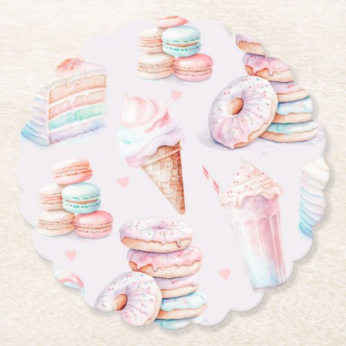 Pastel Sweet birthday party Paper Coaster