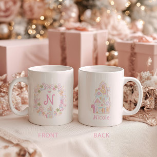 Pastel Sweet Holiday Treats Monogram Crest  Coffee Mug