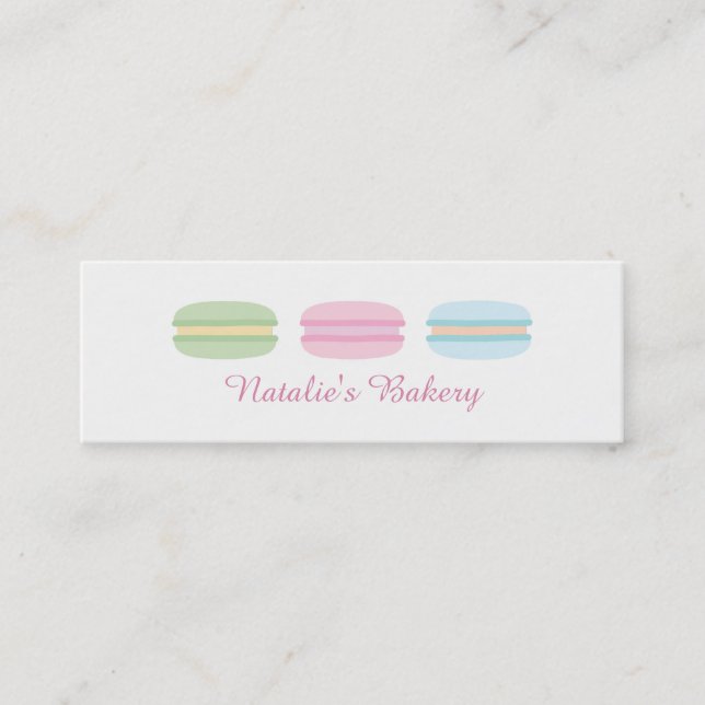 Pastel Sweet Macarons Bakery Business Cards (Front)