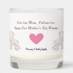 Pastel Sweet Mommy Elephant and Child -  Scented Candle