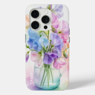 Pastel Sweet Pea Symphony iPhone 15 Pro Case