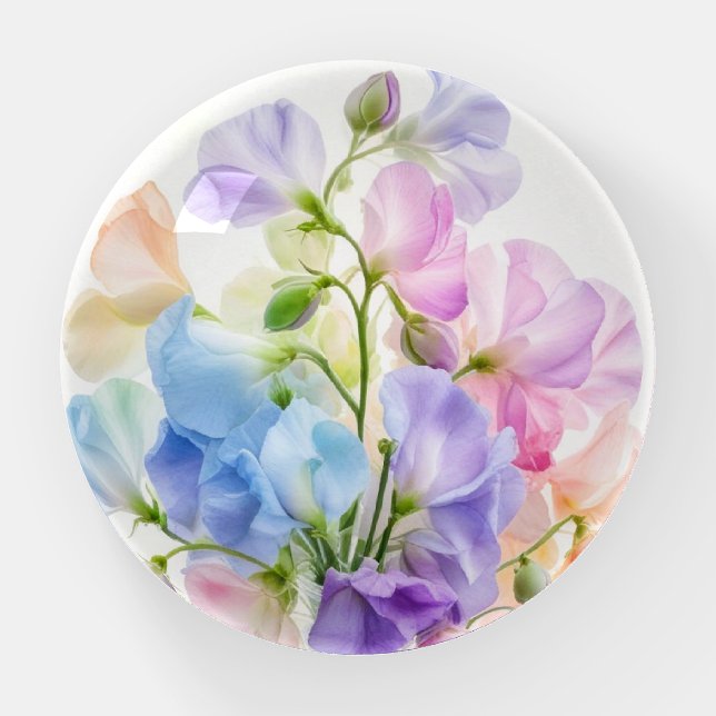 Pastel Sweet Pea Symphony Paperweight (Front)