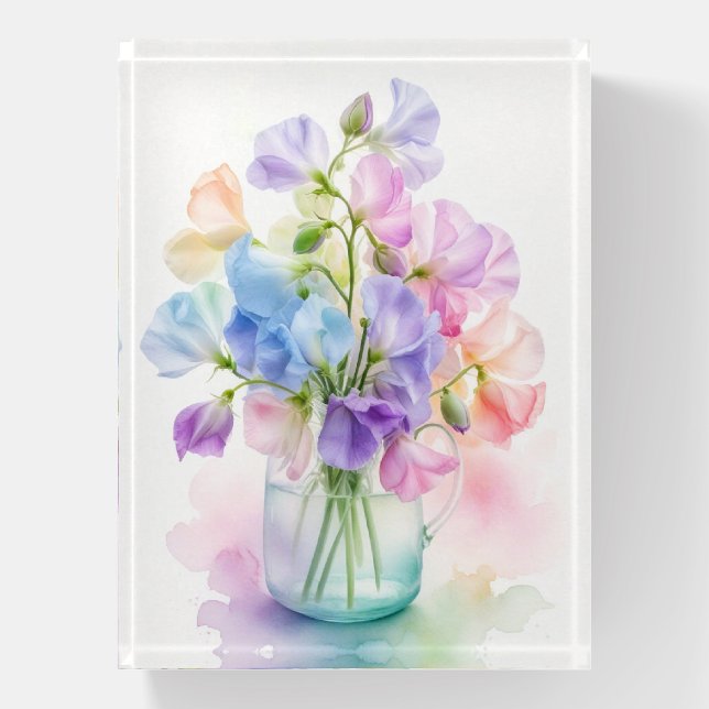 Pastel Sweet Pea Symphony Paperweight (Vertical)