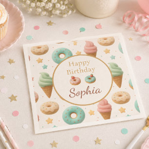 Pastel Sweet Treat Birthday Party Napkins