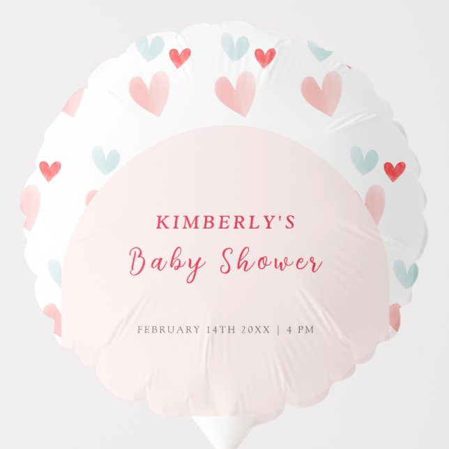 Pastel Sweetheart Arch Valentines Baby Shower Balloon (Front)