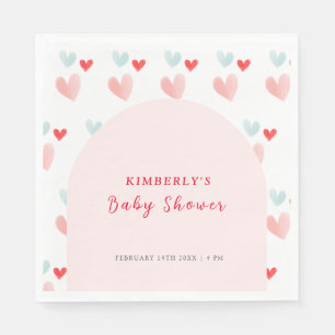 Pastel Sweetheart Arch Valentines Baby Shower Napkins